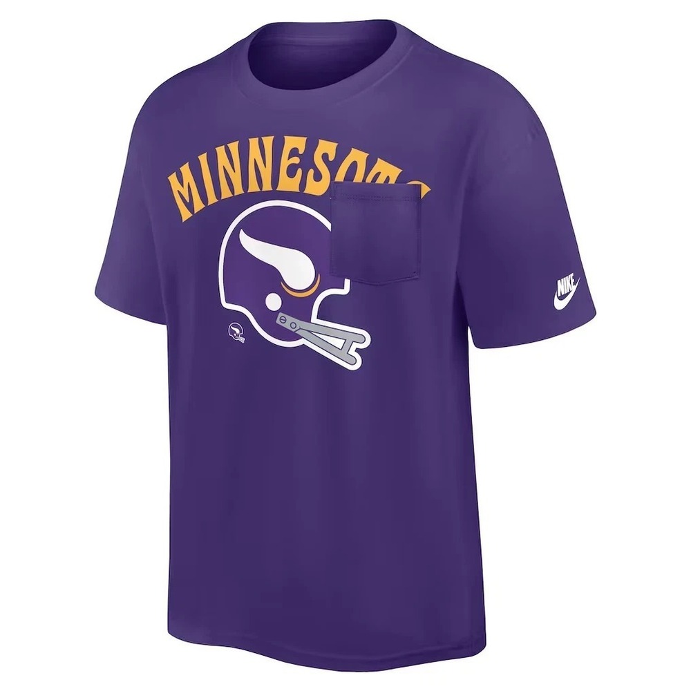 Nike® (Men's XL) Minnesota Vikings Rewind™ Heavy Max90 Pocket T-Shirt in Purple